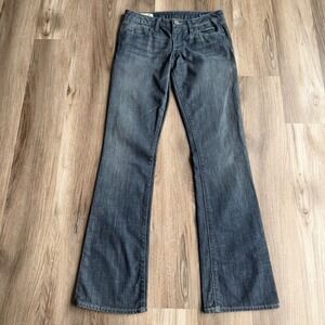 Y2K Beverly Low Rise Bootcut Jeans Dark Wash Blue Size 28 Peace Hippie Boho